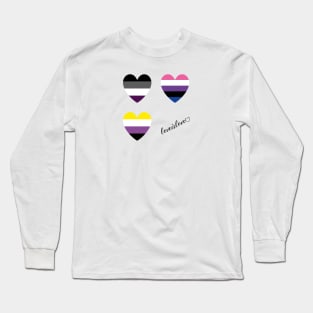 LGBT | Asexual Genderfluid Nonbinary Pride Hearts Long Sleeve T-Shirt